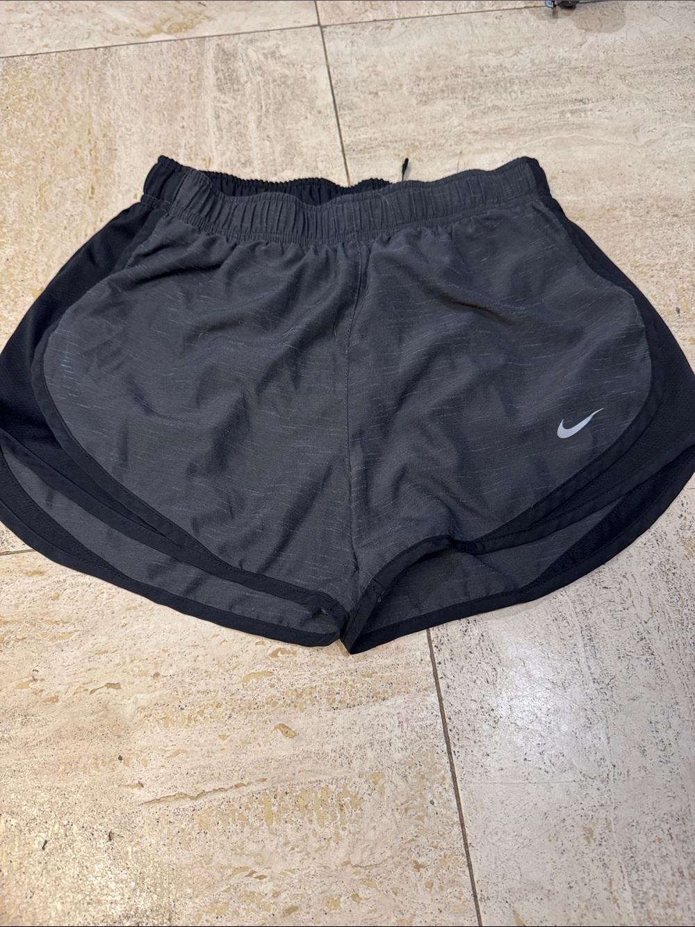 Nike Women's Black and Dark Gray Running Shorts